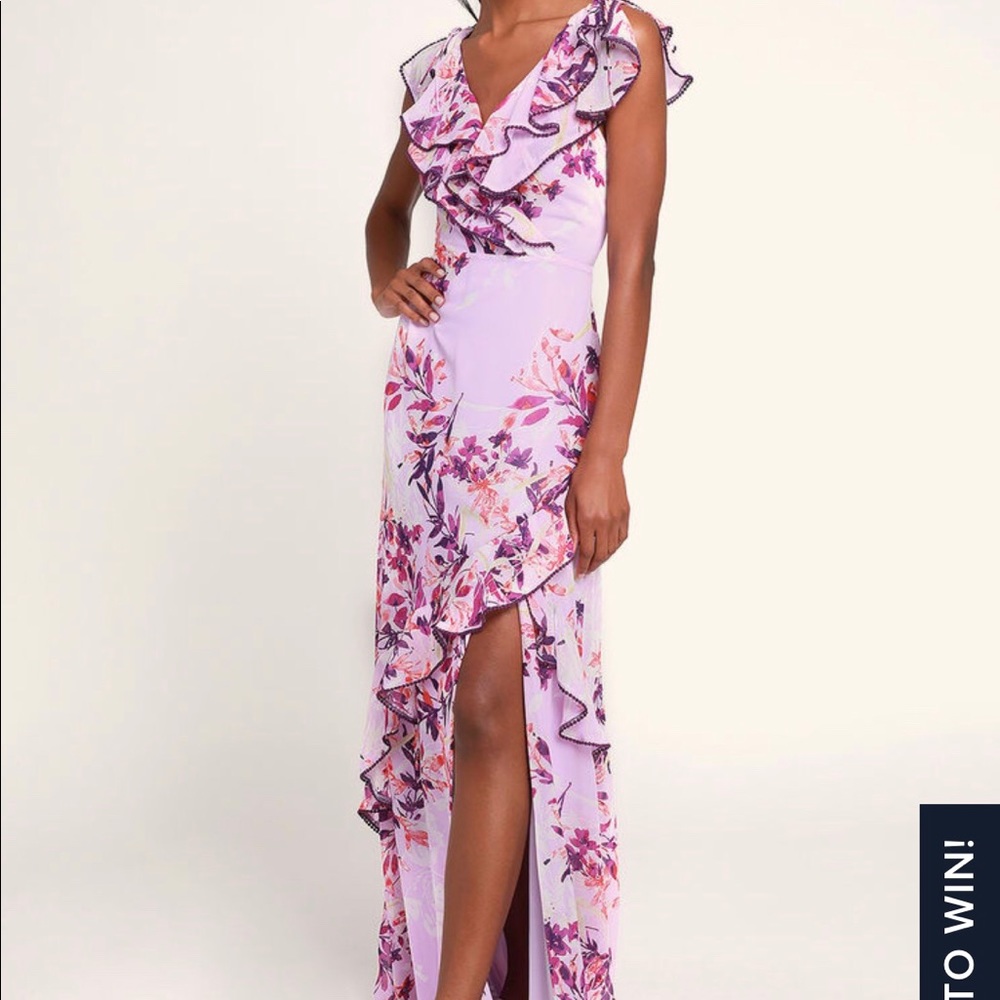 Lulus lavender floral maxi dress in size S - Picture 3 of 8